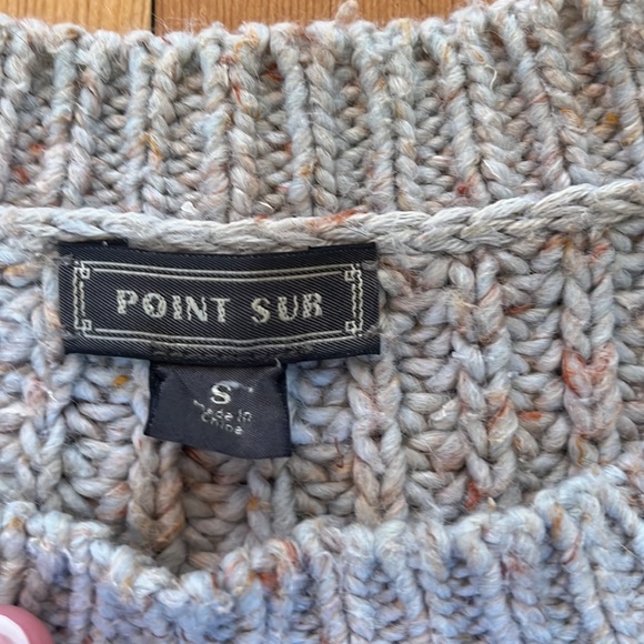 J. Crew Point Sur Chunky Rib Crewneck Sweater Blue small - Picture 2 of 3